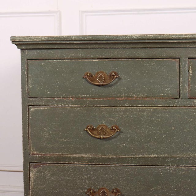 Early 19th C English painted pine chest of drawers. 1820 This piece is designed in the style of the selected designer...