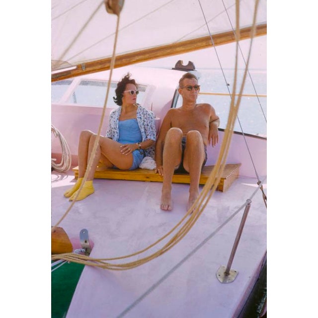 Hawaiian Scenes by Toni Frissell A couple aboard a yacht in Hawaii, USA, 1957. (Photo by Toni Frissell) 16x12" inches /...