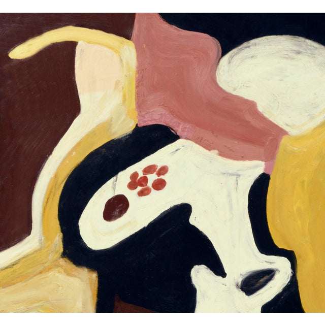 Abstract 1960's Pink & Yellow Figurative Abstract by Les Anderson For Sale - Image 3 of 11