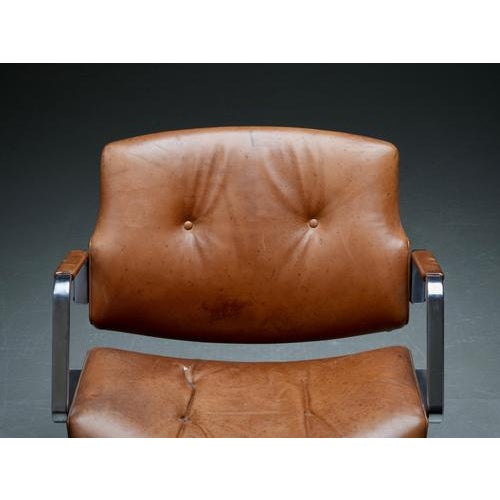 FK84 Desk Chair in Cognac Leather attributed to Fabricius and Kastholm for Kill International, Denmark, 1960s For Sale - Image 9 of 12