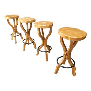 Mid-Century Brutalist Bar Stools, 1960s, Set of 4 For Sale