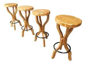 Mid-Century Brutalist Bar Stools, 1960s, Set of 4