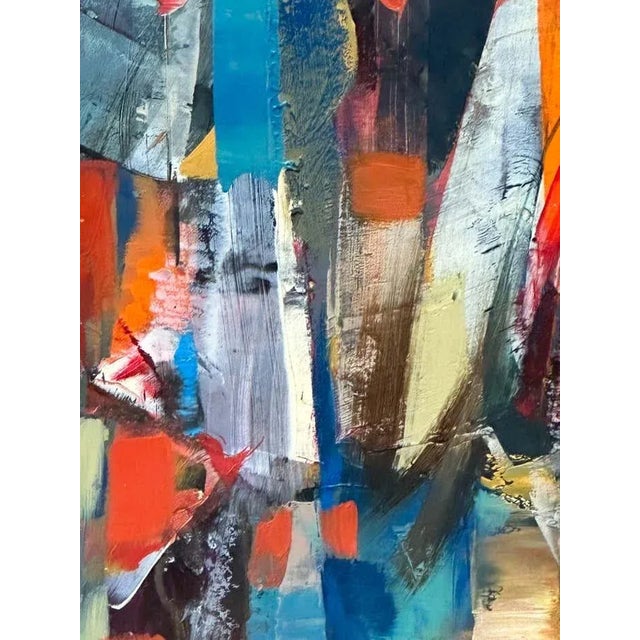 Colourful Red, Blue and Yellow Abstract Painting by Vahan Yervadyan For Sale - Image 9 of 12