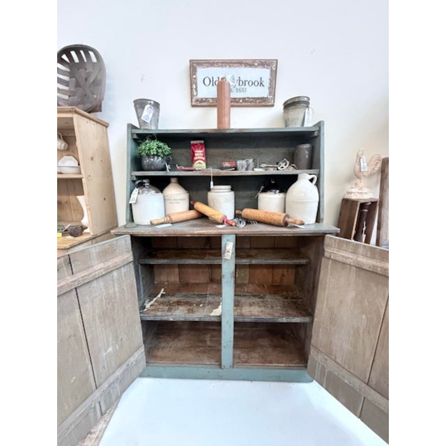 Mid 19th Century Antique Pine Hutch Woth Original Paint For Sale - Image 10 of 10