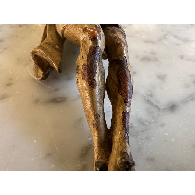 Brown 17th Century Alpine Wooden Christ Torso with Polychrome Traces For Sale - Image 8 of 15