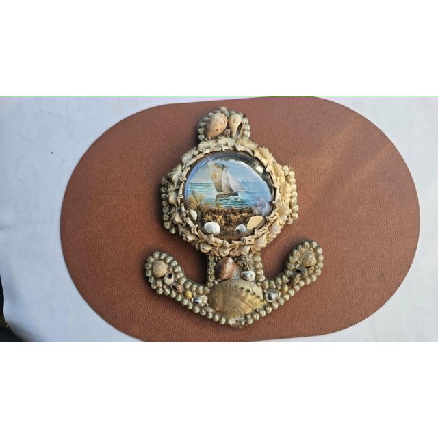 Victorian Anchor Seashell Maritime Diorama in Beech and Glass For Sale - Image 10 of 10