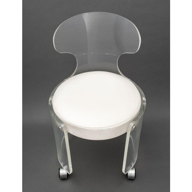 Philippe Starck Style Lucite Vanity Chair For Sale - Image 9 of 11