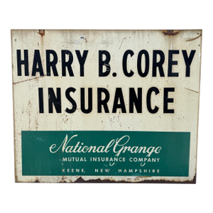 Antique Metal Double Sided National Grange Mutual Insurance Advertising Sign 36"