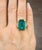 Modern 12.49 Ct Natural Emerald & Diamond Ring, Size 6.5 For Sale - Image 3 of 8