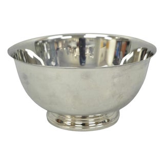 Vintage Mid Century Modern Paul Revere Oneida Silver Plate 8" Round Serving Bowl For Sale