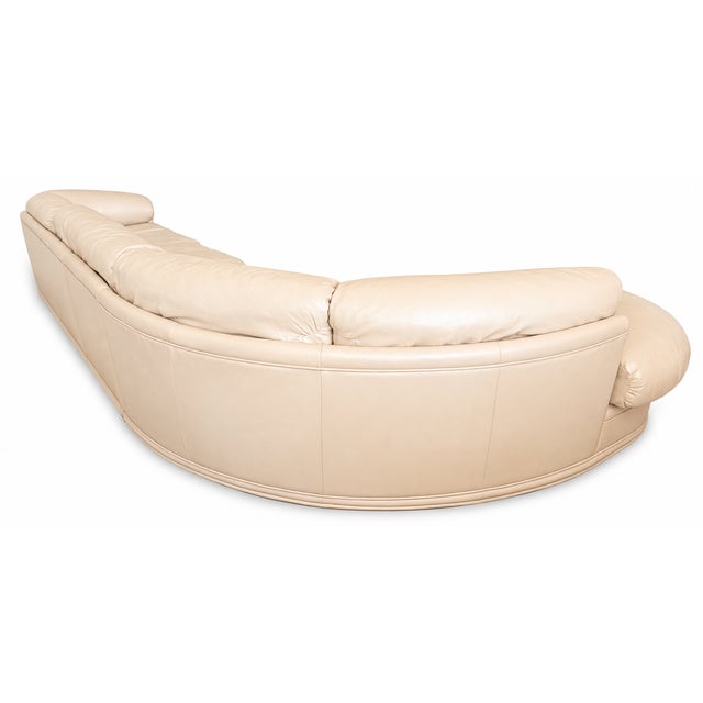 Wood Weiman Attr. Genuine Leather 3 PCS Sectional Sofa From 80's For Sale - Image 7 of 12