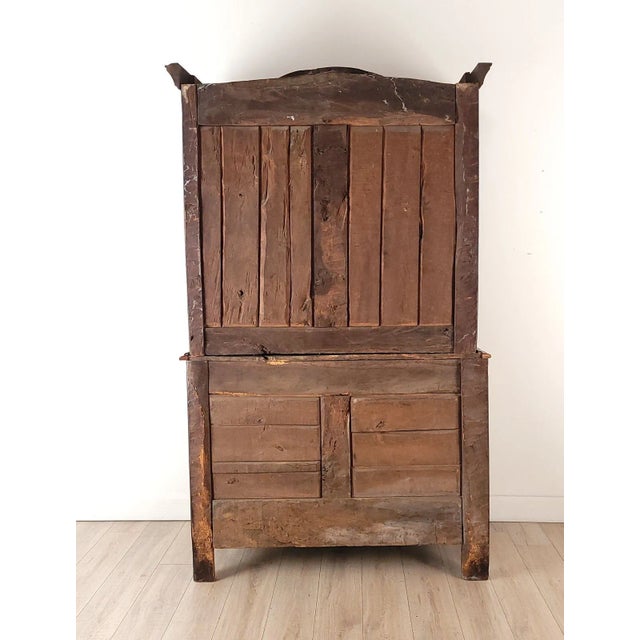 Wood Normandy Walnut Buffet Deux Corps, France Circa 1780 For Sale - Image 7 of 12