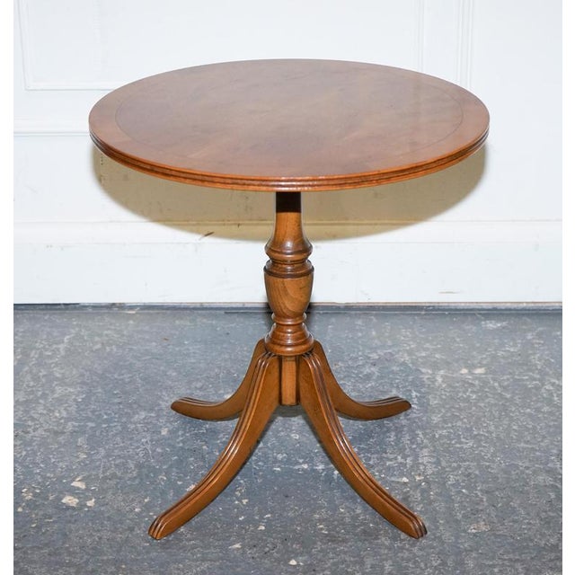 Vintage Yew Wood Side Table For Sale - Image 3 of 11