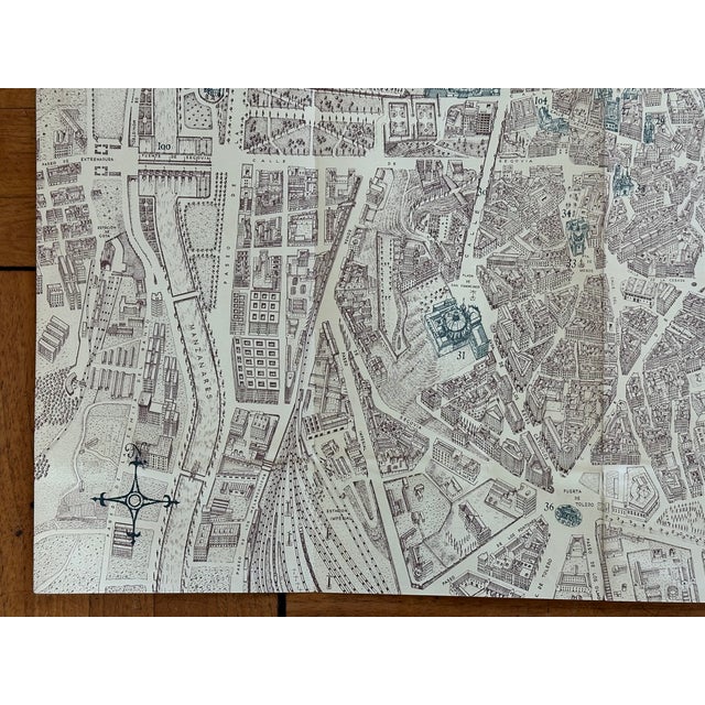 Paper Vintage Pictorial Map of Madrid Spain For Sale - Image 7 of 12