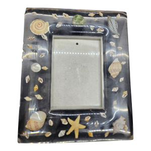 Vintage Seashell Lucite Acrylic 4x6 Frame