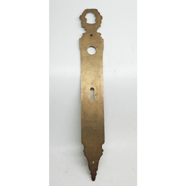 Early 20th Century Antique Decorative French Brass 12 In. Door Back Plate For Sale - Image 5 of 5