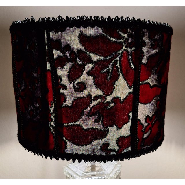 Black Vintage Table Lamps with Glass Base and Fabric Shades from Lamplove, 1970s, Set of 2 For Sale - Image 8 of 10