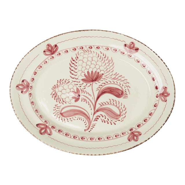 Casa Nuno Pink and White Platter For Sale