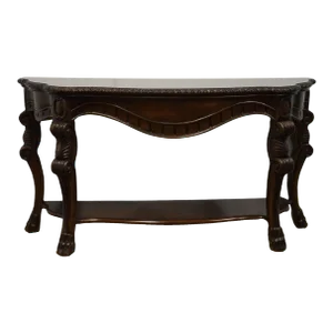 Bernhardt Furniture Bookmatched Walnut Contemporary Italian Provincial 67" Accent Console Sofa Table