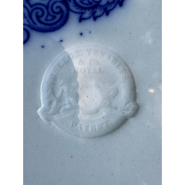 Blue Staffordshire English Ceramic plate Whampoa pattern circa 1842 For Sale - Image 8 of 8