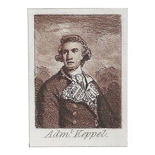 Antique Miniature Engraving of Admiral Keppel For Sale