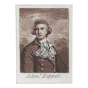 Antique Miniature Engraving of Admiral Keppel