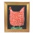 Red & White Spotted Folk Art Chicken Hen Painting by Ruth Arenz Including the Antiqued Gold Wood Frame For Sale