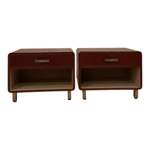 Made Goods Dante Double Nightstand Tobacco Leather (Pair)