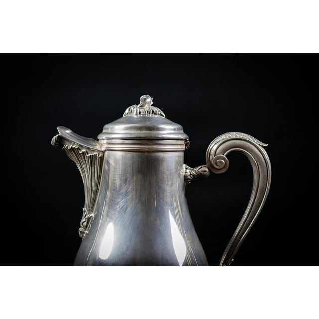Rococo Louis XV Style Silver-Plated Metal Teapot with Pompadour Pattern from Christofle, France, 1980s For Sale - Image 3 of 11
