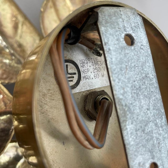 Brutalist Brass and Metal Wall Light by Willy Daro, 1970s, Set of 2 For Sale - Image 17 of 18