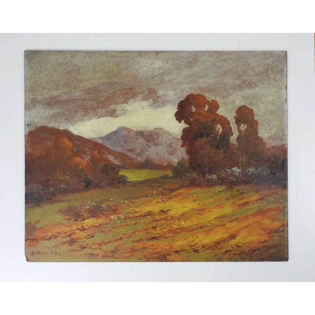 Vintage Impressionist Mountain Valley Landscape Painting For Sale - Image 4 of 6