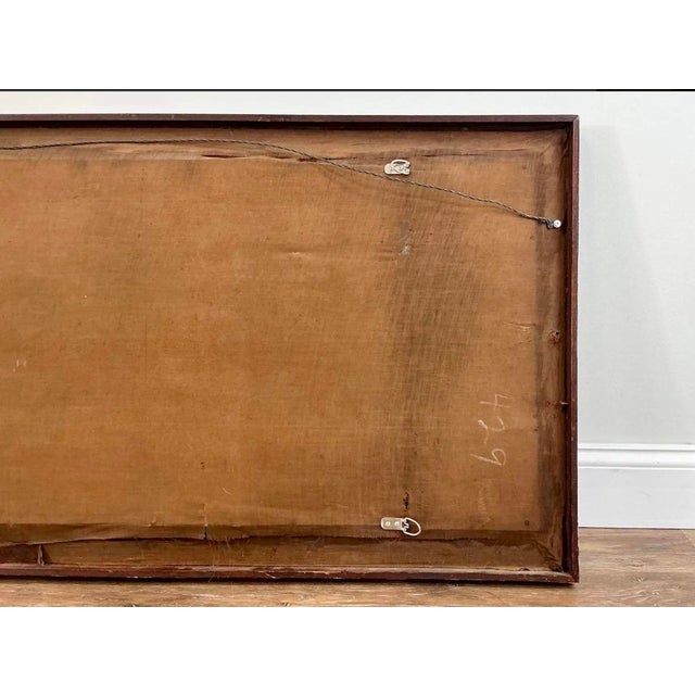 Antique 65” Three Panel Dark Wood Mantel Mirror For Sale - Image 4 of 7