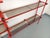 Metal Vintage Italian Bauhaus Style Bookcase in Red Metal and Smoked Glass, 1970s For Sale - Image 7 of 15
