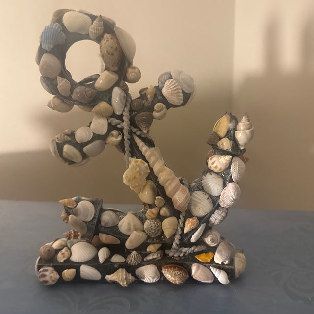 Nautical Anchor Sculpture With Fine Shell Mosaic Cover For Sale - Image 11 of 12