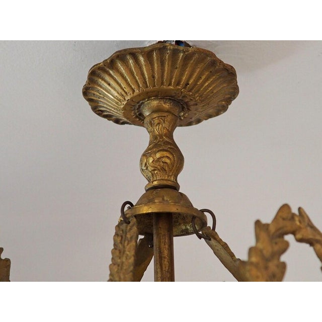 Antique French Louis XVI Style Glass and Bronze Pendant Lamp, 1890s For Sale - Image 10 of 15