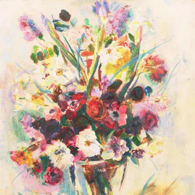 Mid-Century Modern 'Summer Flowers' by Irma Engel Grabhorn, Paris, Salon D'Automne, Post-Impressionist California Artist For Sale - Image 3 of 11