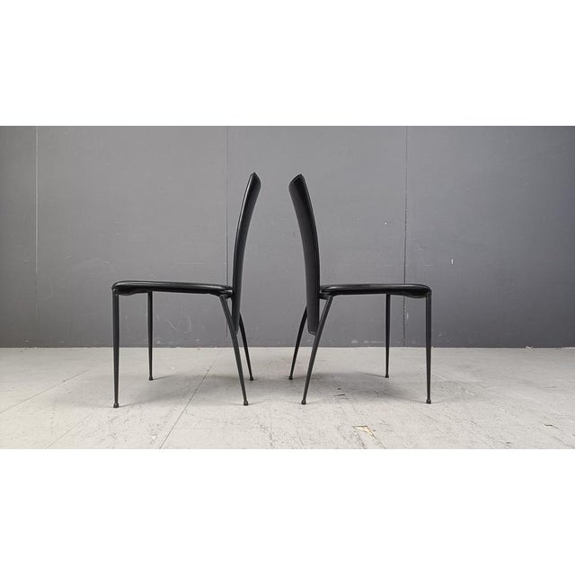 Postmodern Black Dining Chairs from Arper, Italy, 1980s, Set of 4 For Sale - Image 14 of 16