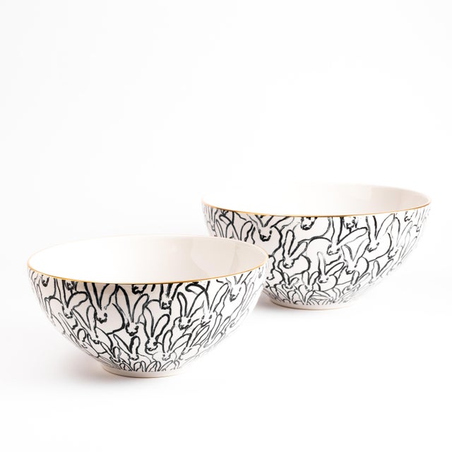Contemporary Hunt Slonem Rabbit Run Serving Bowl, Medium For Sale - Image 3 of 3