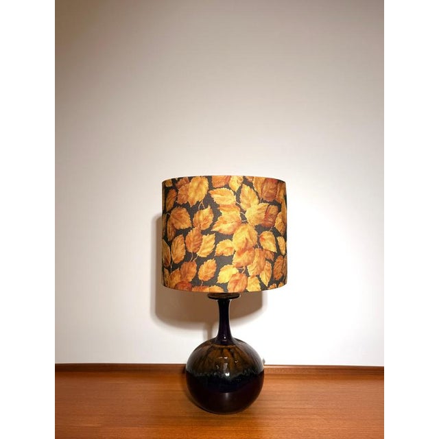 Vintage Table Lamp with Original Autumn Leaf Shade For Sale - Image 5 of 6
