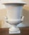 White Antique Early 19th Century French Empire Porcelain Campagna Urn with Mask Handles For Sale - Image 8 of 13