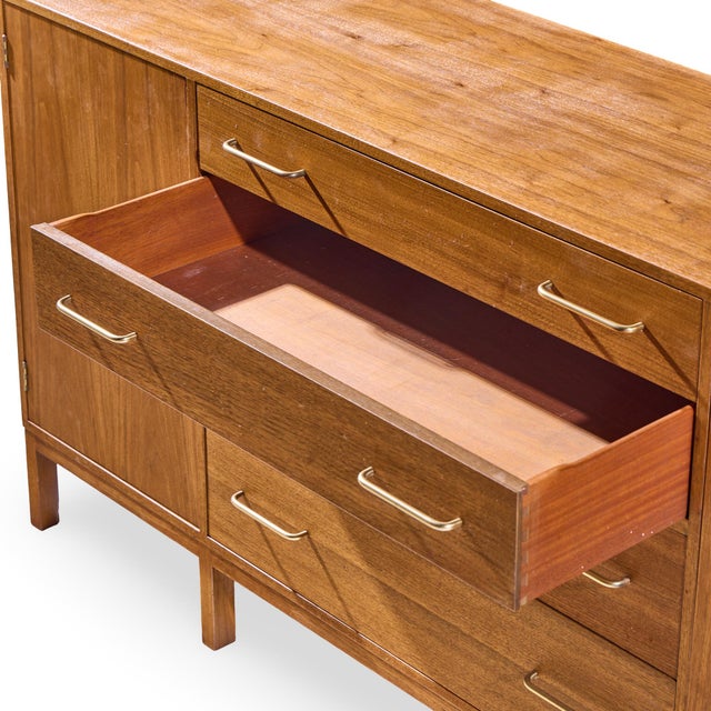 Wood Edward Wormley for Dunbar Mid Century Walnut Sideboard Credenza For Sale - Image 7 of 10
