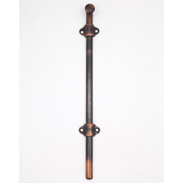 Traditional Vintage 9.5 In. Japanned Steel Surface Door Bolt For Sale - Image 3 of 7