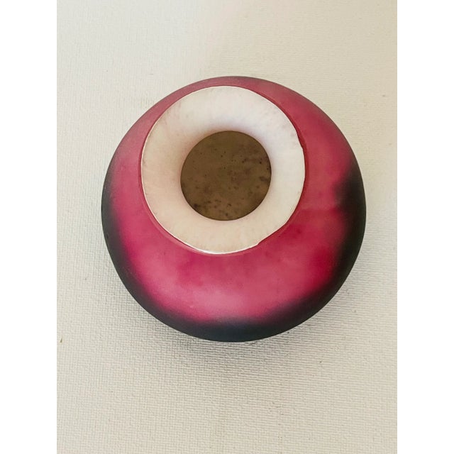 Antique French Art Deco Glass Vase Legry For Sale - Image 4 of 5