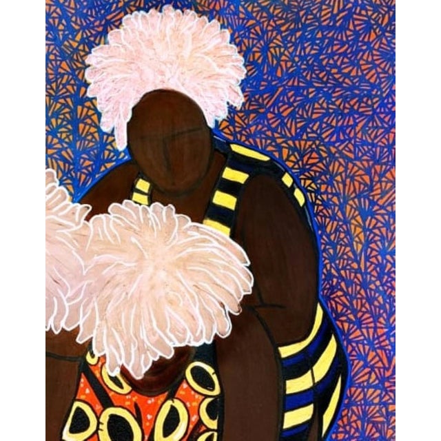Contemporary "In the Presence of My Sisters", Acrylic Painting on Canvas by Janet Adegoke For Sale - Image 3 of 5