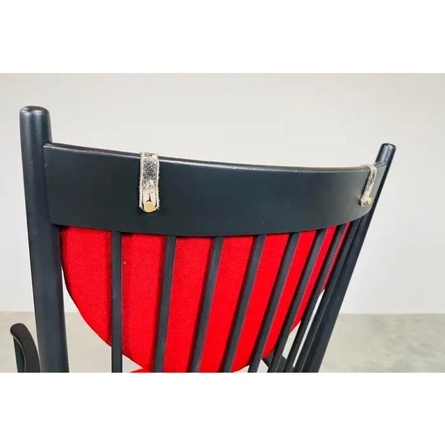 Black Lacquered Hans J. Wegner J16 Rocking Chair or Rocker for FDB Mobler 1963 For Sale - Image 9 of 10