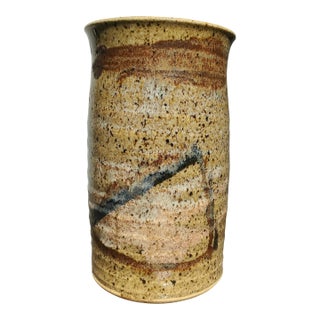 Beautiful 1970s Handmade Clay Vase For Sale