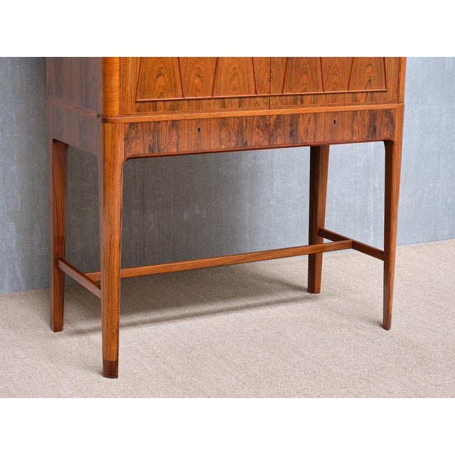 Cabinet in Walnut and Rosewood Marquetry by Bo Lindahl, Sweden, 1953 For Sale - Image 9 of 18