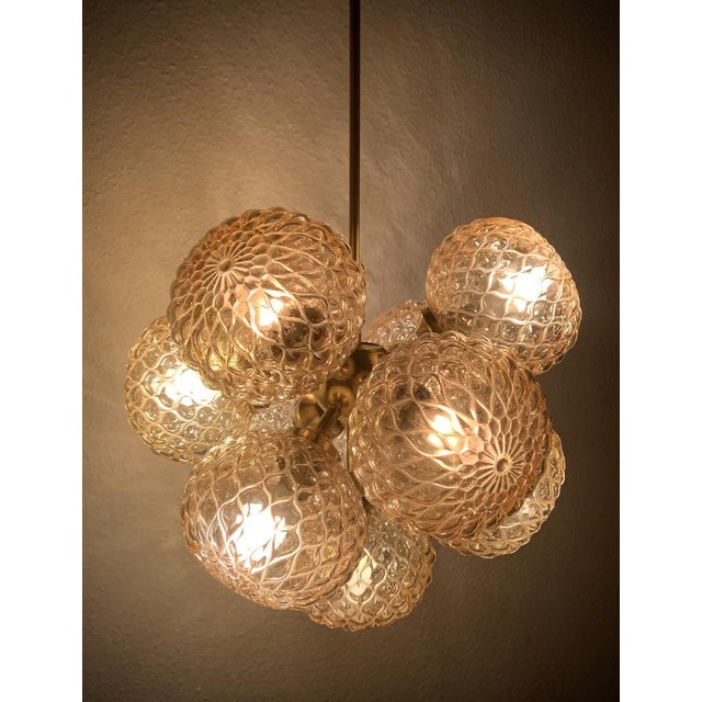 Vintage 10-Light Atomic Chandelier in Glass, 1960s For Sale - Image 3 of 9
