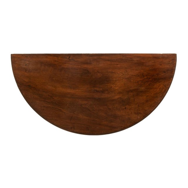 18th Century Italian Walnut Demi Lune Console Tables, Set of 2 For Sale - Image 9 of 10