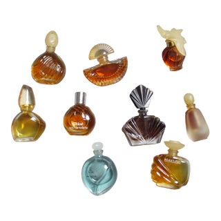 Vintage Miniature Designer Perfume Collection Bottles Lot Glass For Sale